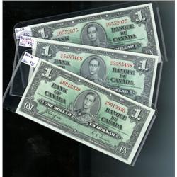 Lot of three  1937 $1 notes with  Coyne