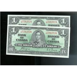 Pair of sequential notes.  BC-21d  1937