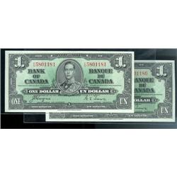 BC-21d, 1937 $1 Original UNC.  Lot of t