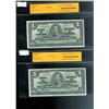 Image 1 : BC-21d, 1937 $1 CCGS UNC63.  Lot of two