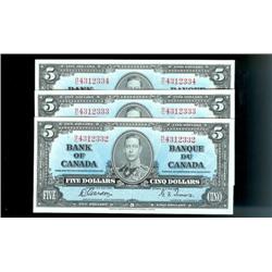 Lot of three sequential notes.  BC-23b