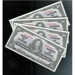 Lot of four sequential notes.  BC-24b