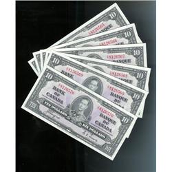 Lot of six sequential notes.  BC-24c 19