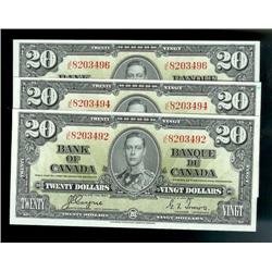 Lot of three notes.  BC-25c  1937  $20