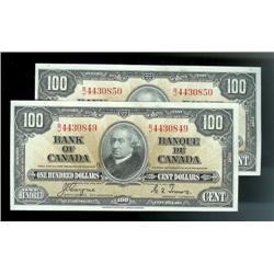 Sequential pair of BC-27c 1937  $100  C