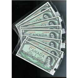 Lot of 8 consecutive Devils face 1954 $