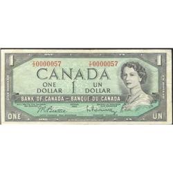 BC-37b, 1954 $1.  Low serial number YZ0