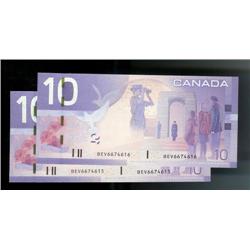 Sequential pair of BC-68aA  $10  2005