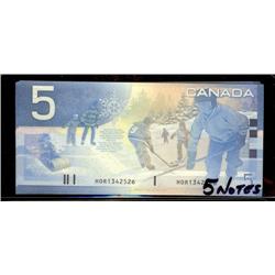 2005 $5 Insert notes.  BC-62bA prefix H