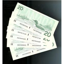 Lot of five RADAR notes.  BC-58d  1991