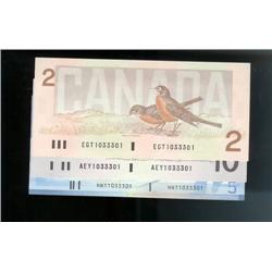 Nice matching set of 3 RADAR notes  198