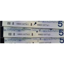 BC-56e, 1986 $5.  Lot of 9 consecutive