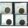 Image 1 : Lot of 4 ICCS graded coins. 1890H 1¢ IC