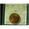 Image 1 : 1911 1¢ ICCS MS65 Red.  Exceptionally c