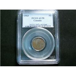 1923 1¢ PCGS AU58.  A superb lustrous b