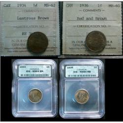 1933 ICG MS63BN, 1934 ICCS MS62BN, 1935