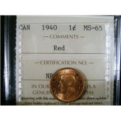 1940 1¢ ICCS MS65RD.  Full red example.