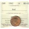 Image 1 : 1942 1¢  ICCS MS65 Red, 80% wine red lu