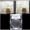 Image 1 : 1945 1¢ PCGS, 1953 NSF 1¢ ICCS & 1954 S