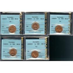 1956, 1957, 1958, 1960, 1961  1¢ all CC