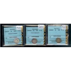 Lot of 3 CCCS graded coins  5 Cents;  1