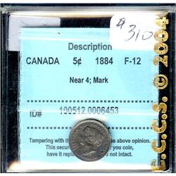 1884  Near 4. Mark 5¢  CCCS F12.  Darkl