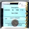 Image 1 : 1884  Near 4. Mark 5¢  CCCS F12.  Darkl