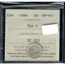 1884 Far 4,  ICCS EF-45,brilliant with