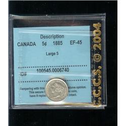 1885 Large 5  5¢  CCCS EF45.  A nice wh