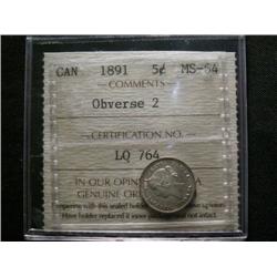 1891 5¢ ICCS MS64,  A sublime example w