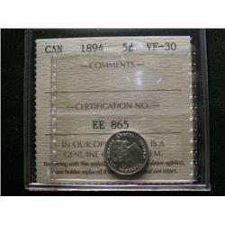 1894 ICCS VF30.  A above average exampl