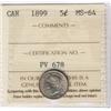 Image 1 : 1899 5¢.  Gem example in ICCS MS64.  Ab