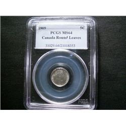 1909 5¢ PCGS MS64 RL.  A full white str