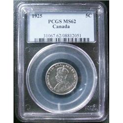 1925 5¢  PCGS MS62.  Fully struck with