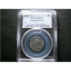 1926 5¢ Far 6 PCGS AU55. A rare high gr