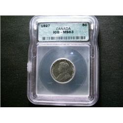 1927 5¢ ICG MS63.  A better grade Georg