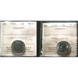 1940 5¢ ICCS MS63 & 1948 5¢ ICCS MS63.
