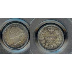 1880H 10¢ PCGS MS65.  Also crossed ICCS