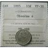Image 1 : 1885 10¢  Obverse 4, ICCS VF30.  Light