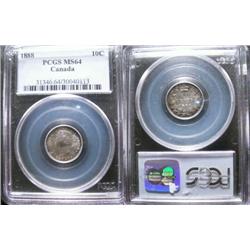 1888 10¢ PCGS MS64.  A Gem Victorian is