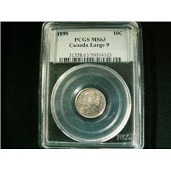1899 Large 99  10¢ PCGS MS63.  Nice rus