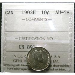 1902 10¢ ICCS AU58.  A must see. Very d
