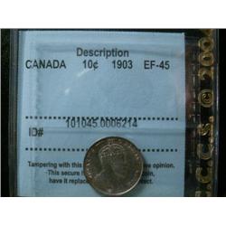 1903 10¢  CCCS EF45.  Light gold and ru