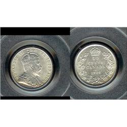 1908 10¢  PCGS MS65.  Blast white with