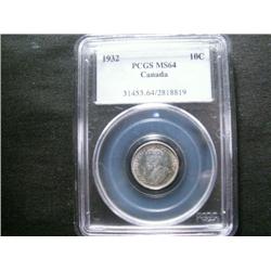 1932 10¢ PCGS MS64. Another Gem with lo