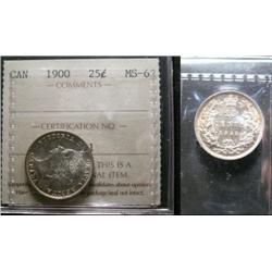 1900 25¢ ICCS MS62.  Strong example wit