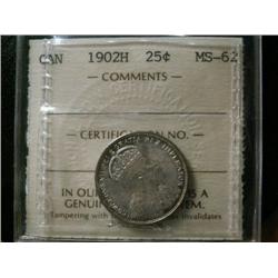 1902H  25¢  ICCS MS62.  Light attractiv