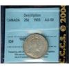 Image 1 : 1903  25¢  CCCS AU50.  Light to medium