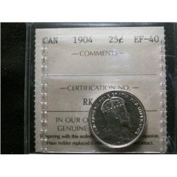 1904 25¢ ICCS EF40.  A nice solid examp