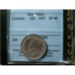1927  25¢  CCCS EF40.  Medium toning ov